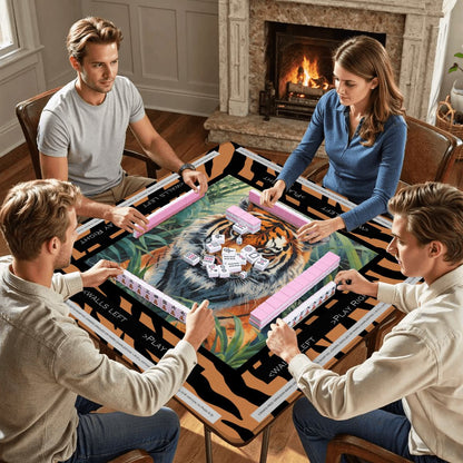 Rumble In The Jungle Tiger Print Mahjong Mat With Instructions - Splash of Color Co.