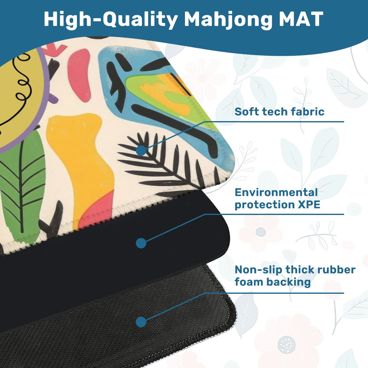 Mahjong Mat Boho Doodle And Dads Tropical Play - Splash of Color Co.