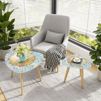 On Golden Pond Floral Swan Modern Nesting Tables - Splash of Color Co.