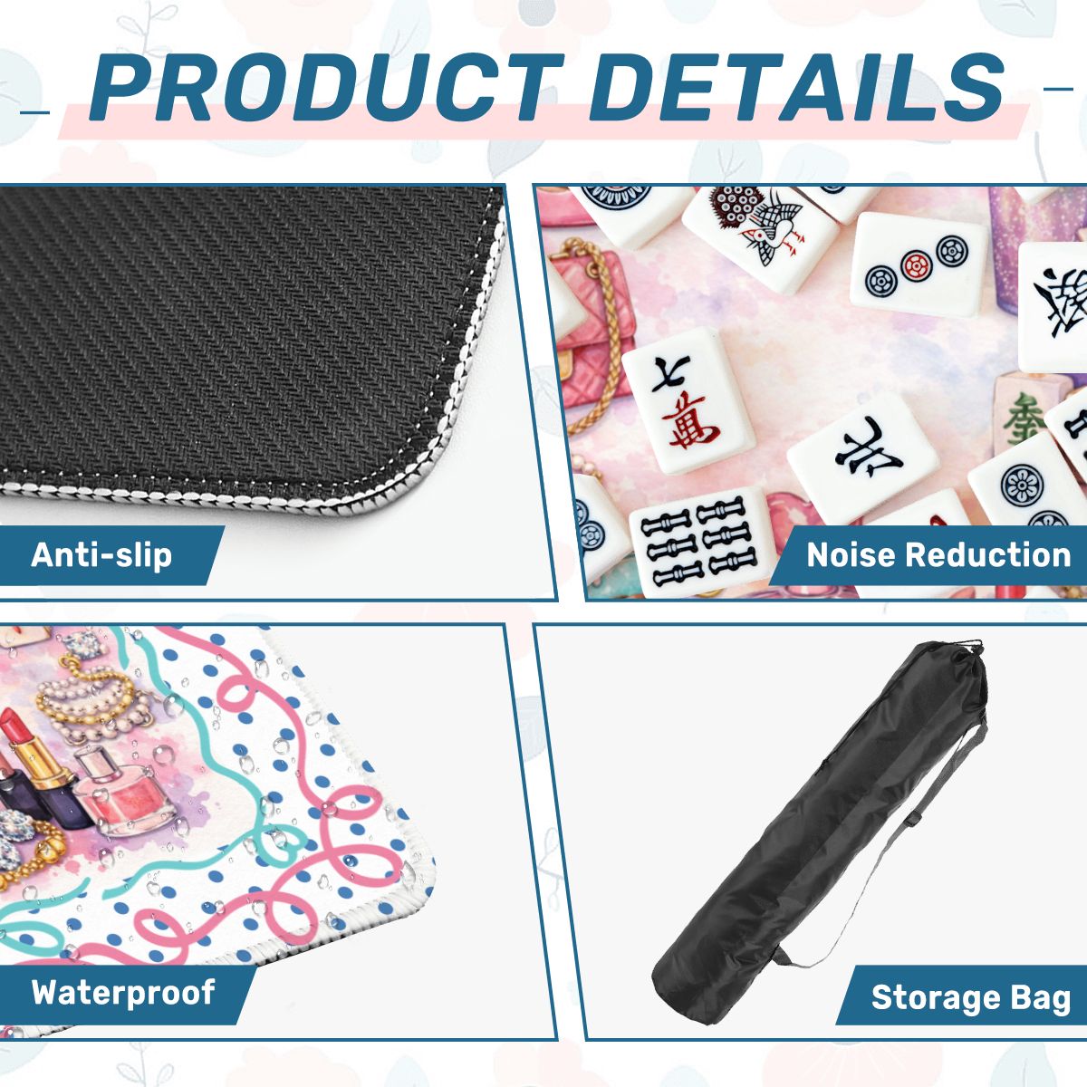Retail Therapy Luxe Mahjong Mat, Bling, Bags And Tiles - Splash of Color Co.