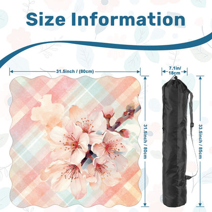 Spring Cherry Blossom Pretty Preppy Watercolor Scalloped Mahjong - Splash of Color Co.