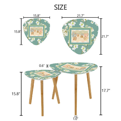 Floral Asian Dogs Playing Mahjong Whimsical Snack Nesting Tables For Mahj Night