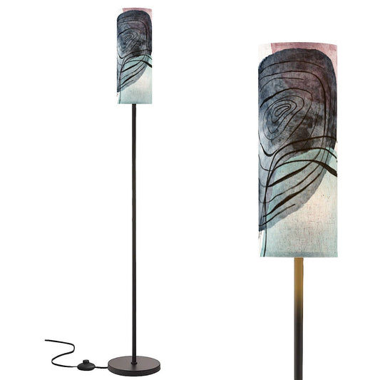 Bohemian Blue Blush Pink Watercolor Reading Nook Floor Lamp