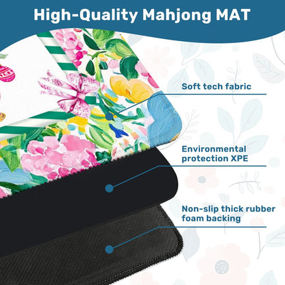 Festive Floral Christmas Tree Mahjong Mat