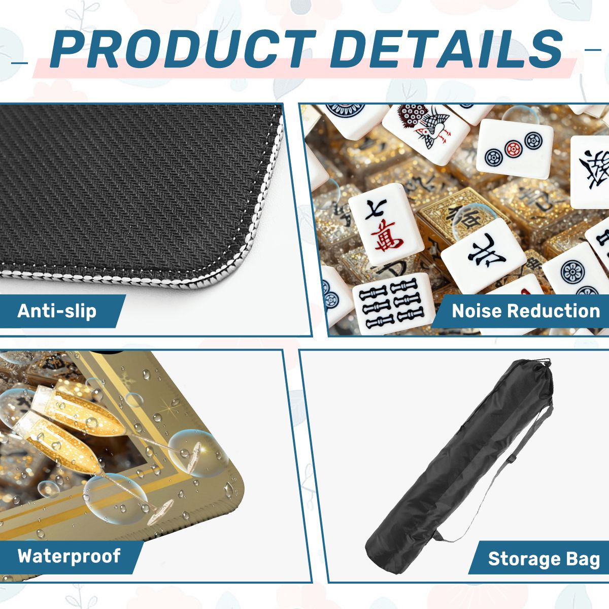 New Year's Eve Mahjong Mat, Glitz Gold - Splash of Color Co.