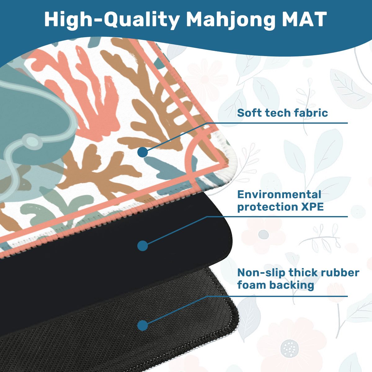 Coral Reef Mahjong Mat - Splash Of Mahj And Color Co.