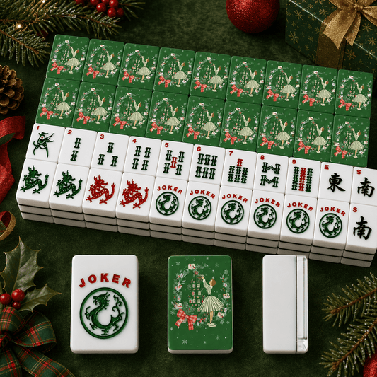 Nostalgic Christmas Book Lover American Mahjong Tiles And Carry Case Tote - Splash of Color Co.