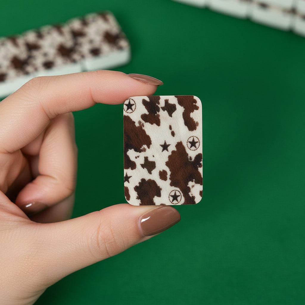 Texas Cowhide Lonestar American Mahjong Tiles And Carry Case - Splash Of Mahj And Color Co.
