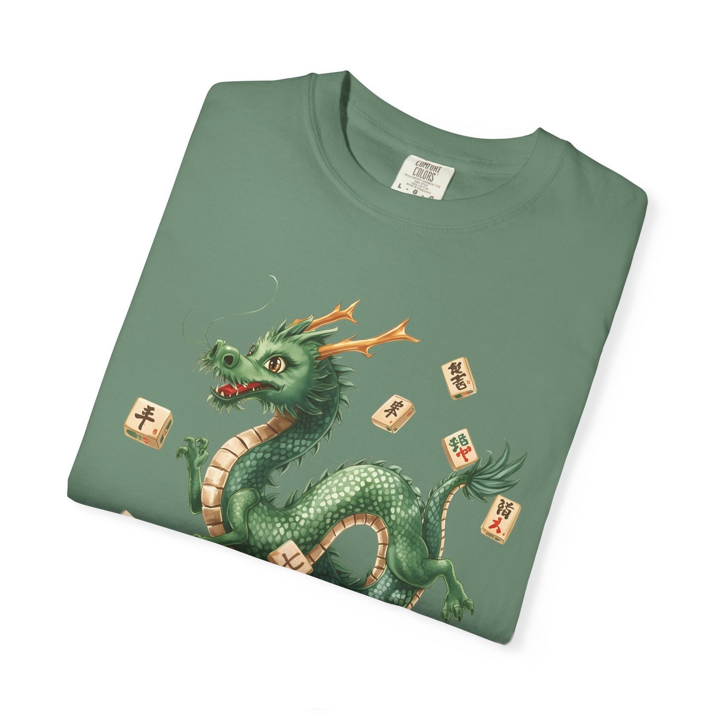 Mahjong Dragon T-Shirt — Vintage Green Dragon Mahjong Tiles Tee - Splash of Color Co.