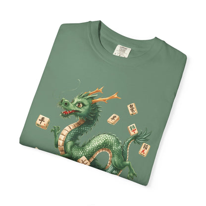 Mahjong Dragon T-Shirt — Vintage Green Dragon Mahjong Tiles Tee - Splash of Color Co.
