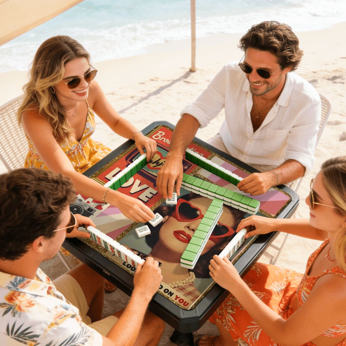 Funny Mini Mahjong Travel Ma, Mahjong Looks Good On You (Ship Rolled up)