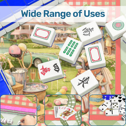 Preppy Green Gingham Countryclub Scalloped Mahjong Mat - Splash of Color Co.