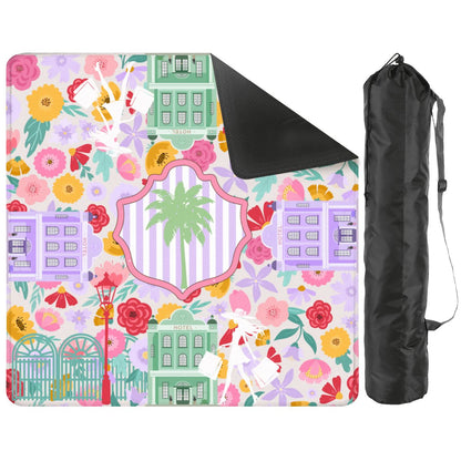 Charleston South Carolina Mahjong Floral Preppy Mahjong Mat - Splash of Color Co.
