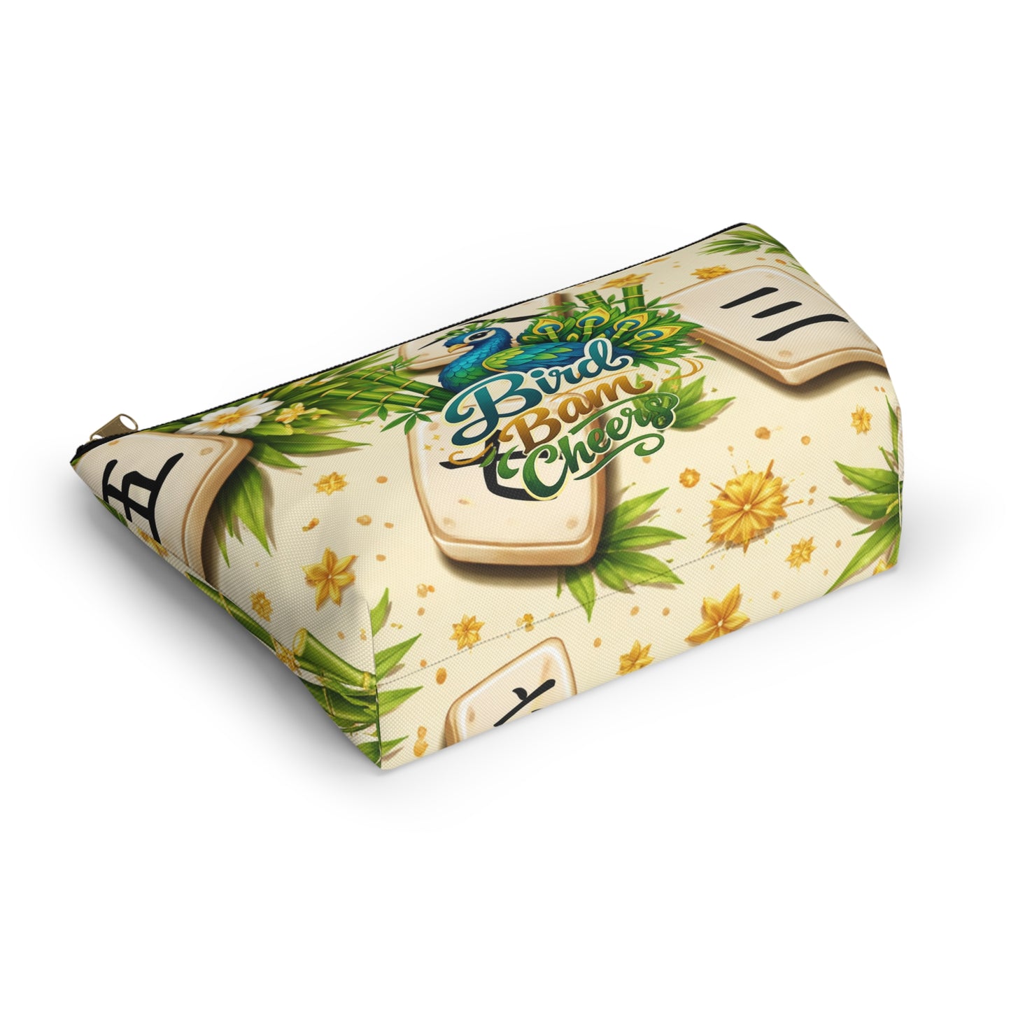 Bird Bam Cheers Peacock Mahjong Tile Accessory Pouch - Splash of Color Co.