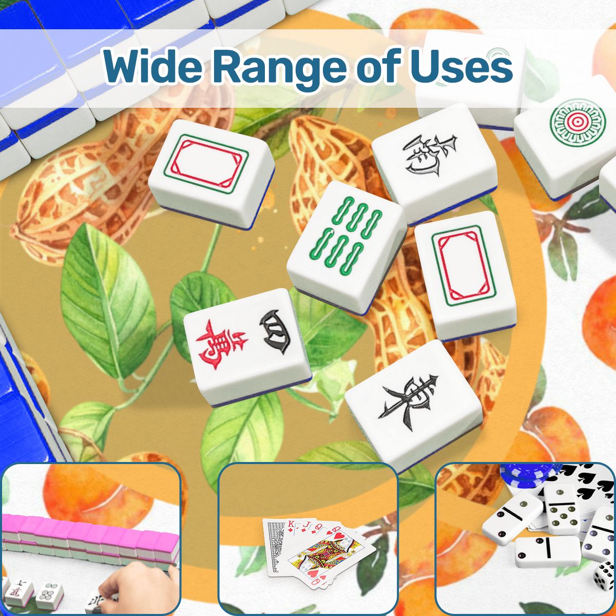 Georgia Peach And Peanuts Scalloped Mahjong Mat - Splash of Color Co.