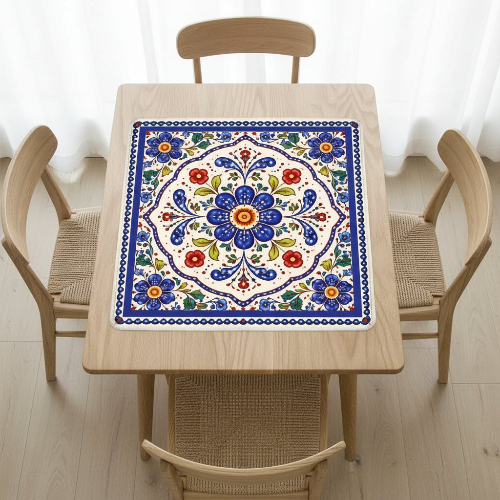 Blue Porcelain Garden Mahjong Mat - Splash of Color Co.