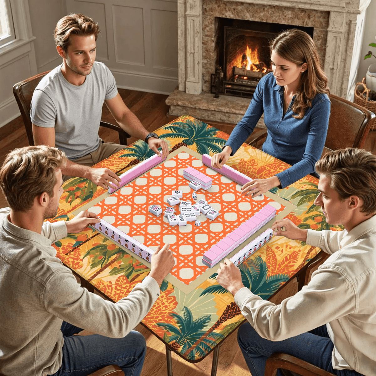 Cane Paradise Mahjong Mat - Splash of Color Co.