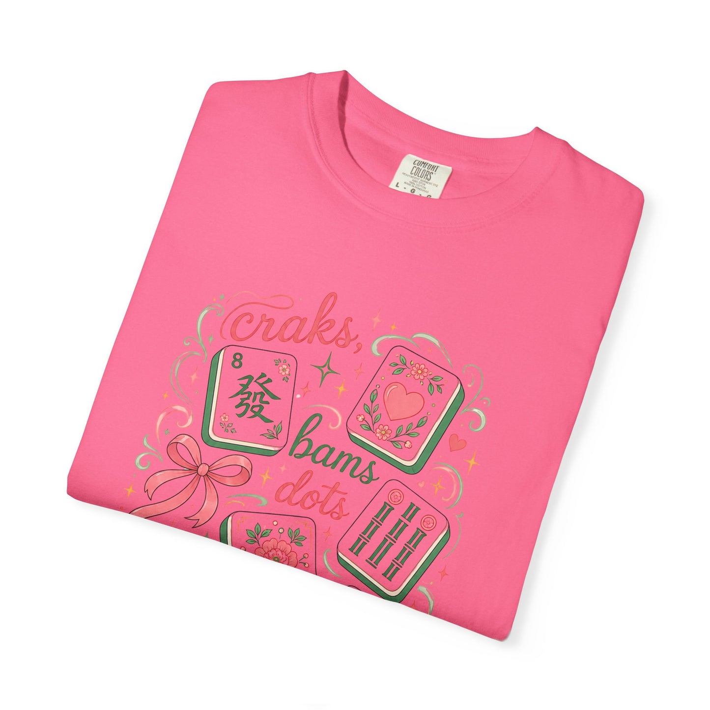 Mahjong Club T-Shirt — Cute Mahjong Tiles Graphic Tee (Crak! Bams Dots)
