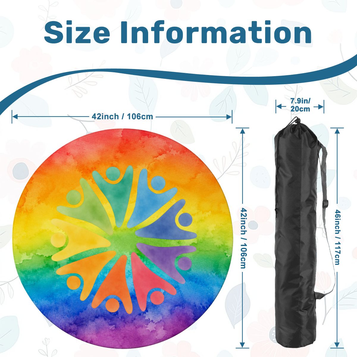 LGBTQ Rainbow Tie Dye Round Mahjong Mat
