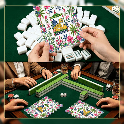 The Jungle King Scalloped Mahjong Shuffler Cards  Set of 4