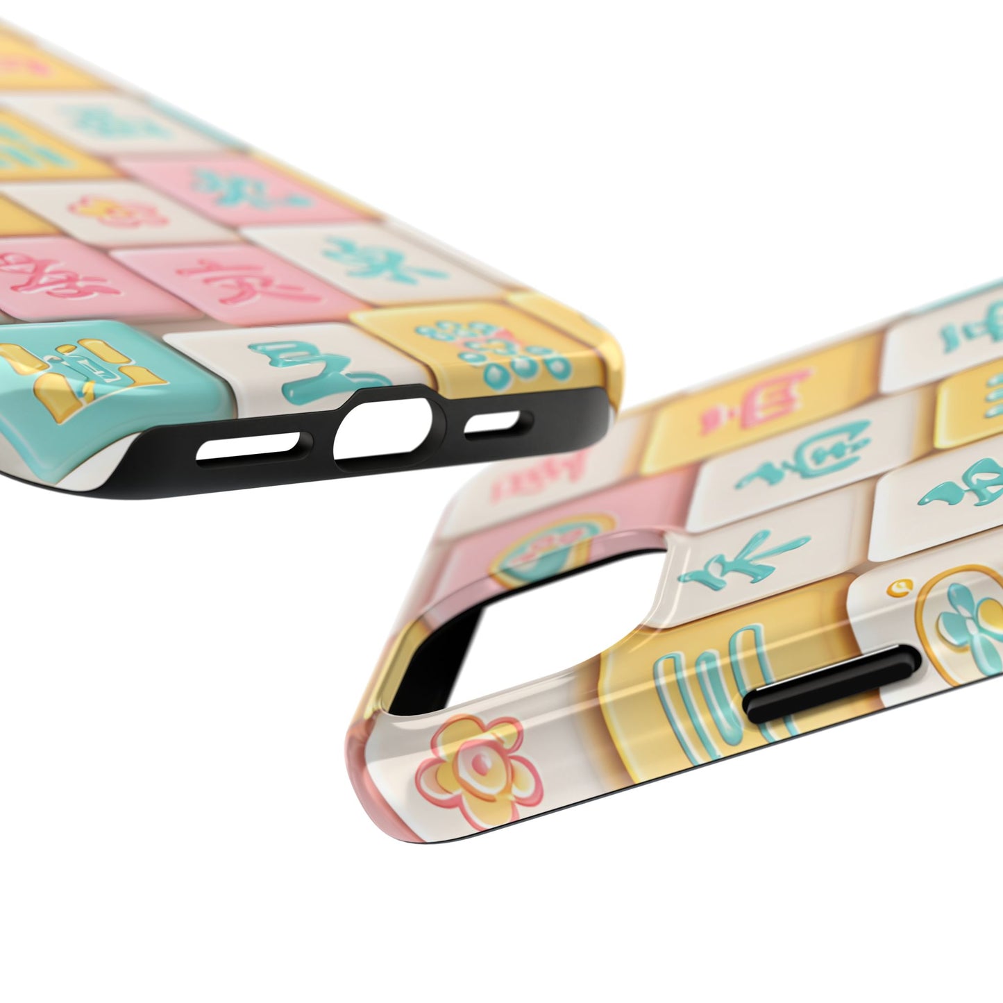 Pastel Mahjong Tile Phone Case | Cute Asian Game Pattern, Durable Protective Case - Splash of Color Co.