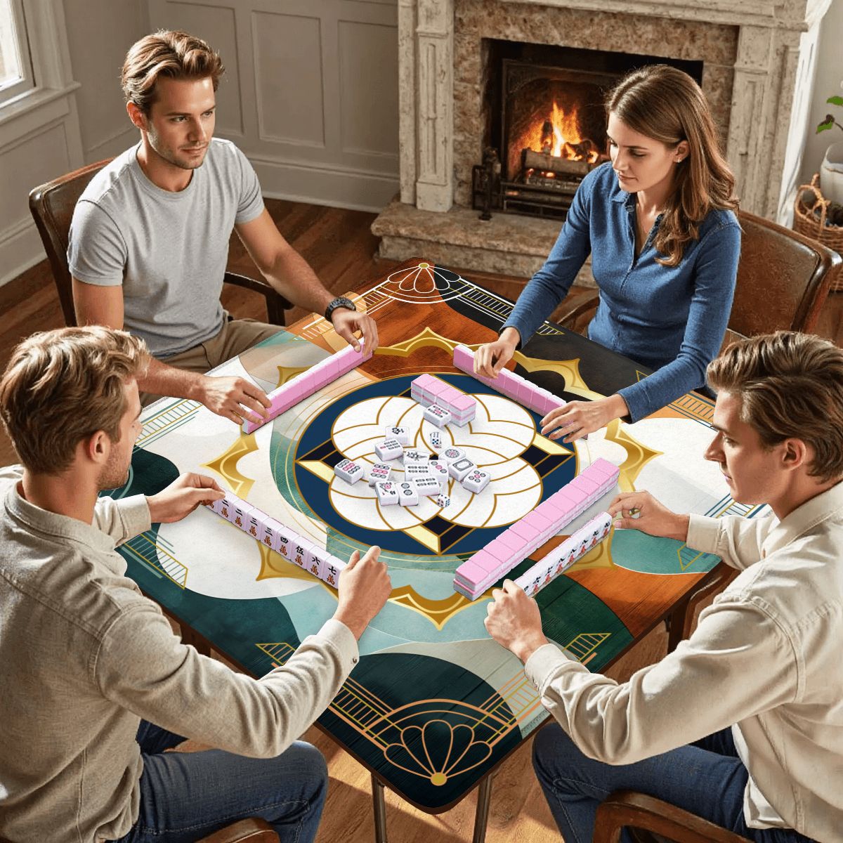 Art Deco Designed Mahjong Mat, The Speakeasy Collection - Splash of Color Co.