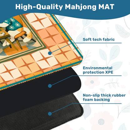 Modcentric Nostalgic Kitty Cats Modern Mahjong Mat - Splash of Color Co.