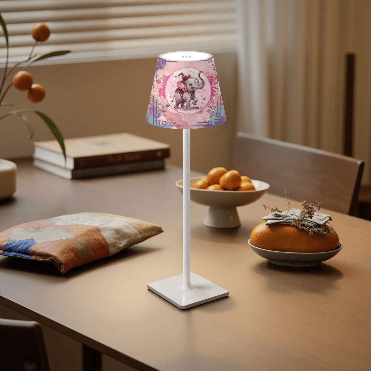 Tilley Tusk Whimsical Mahjong LED Cordless Table Lamp - Splash of Color Co.