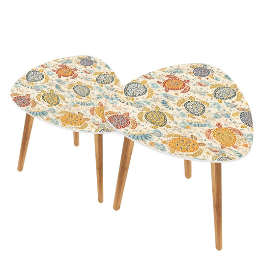 Off The Almafi Coast, Sea Turtles Modern Nesting Tables - Splash of Color Co.