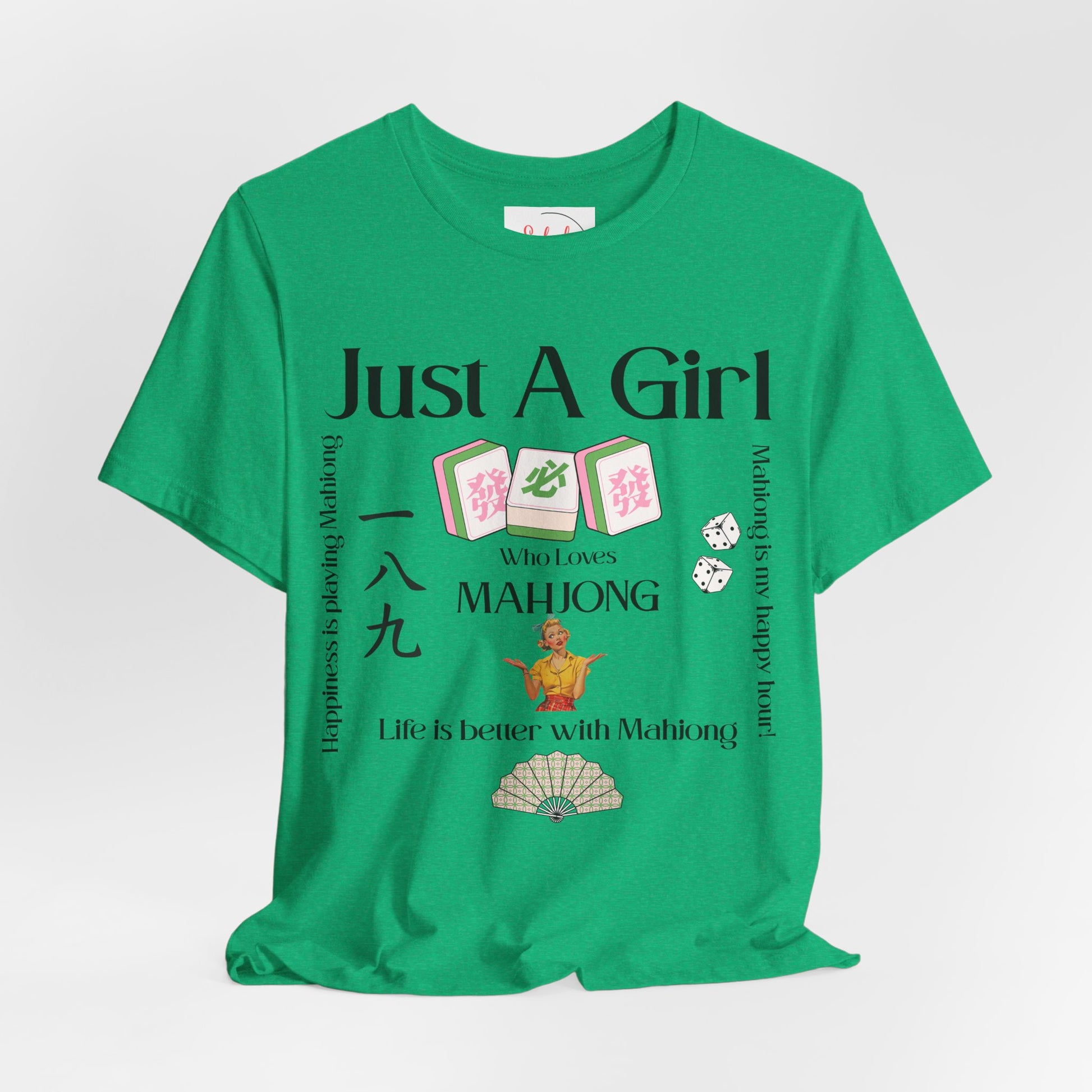 Just A Girl Who Loves Mahjong T-Shirt | Mahjong Tiles, Fan Graphic - Splash of Color Co.