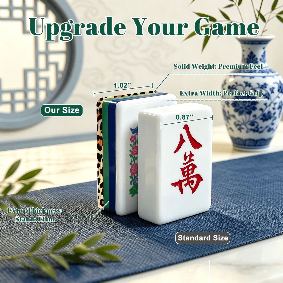 Wild Side Leopard Print Chinoiserie Chic American Mahjong Tiles And Carry Case - Splash Of Mahj And Color Co.