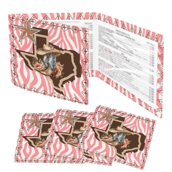 Texan Girl, Boho Floral 4 Mahjong Card Holder with Line Finder - Splash of Color Co.