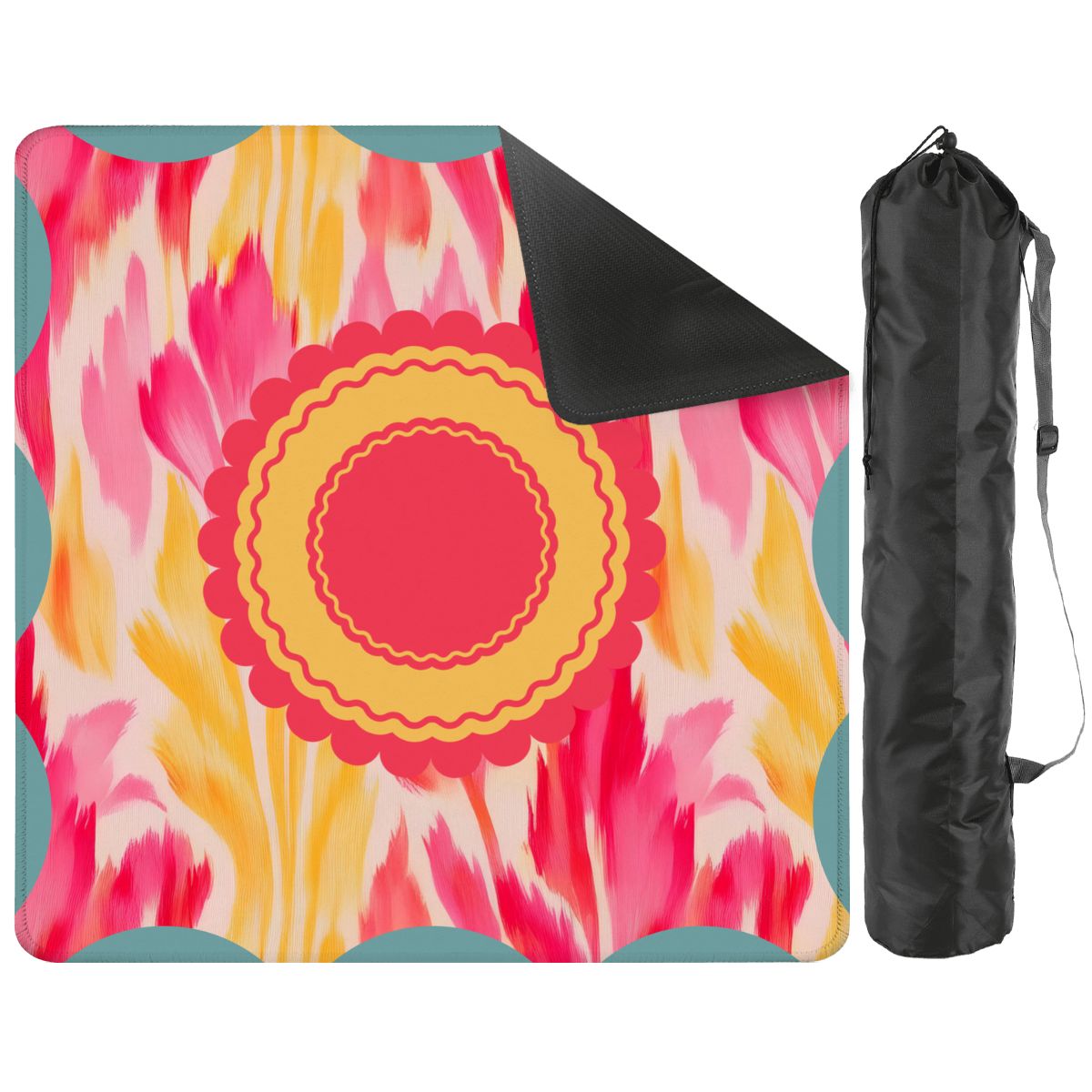 Summer Sorbet Paint Strokes Pink And Yellow Mahjong Mat - Splash Of Mahj And Color Co.