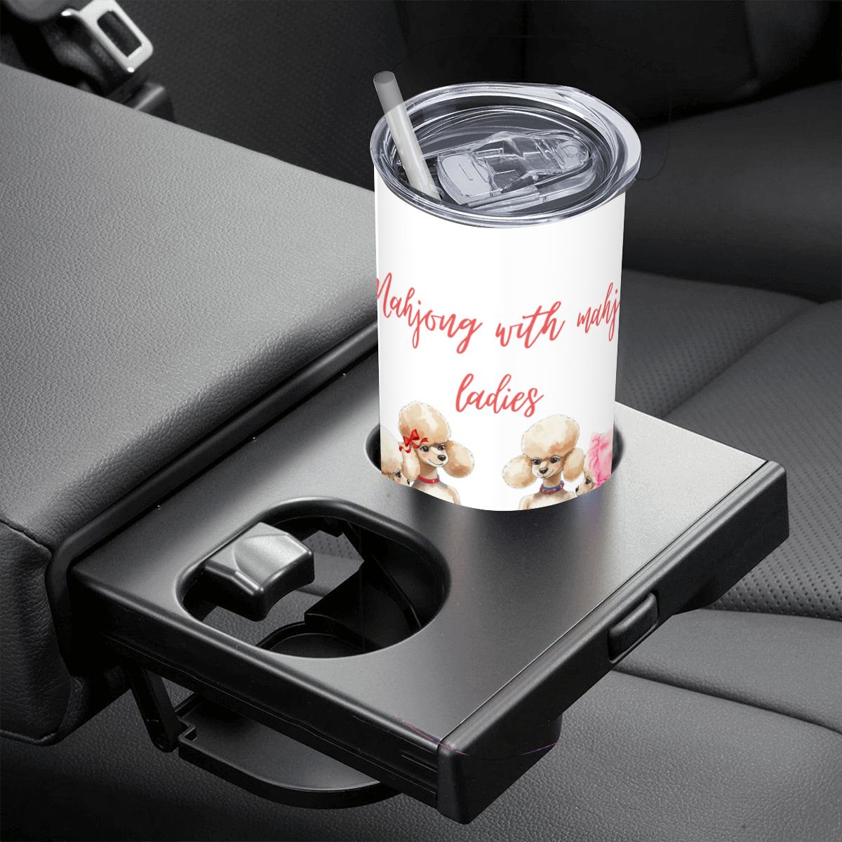 Funny Mahjong Poodle Dogs, Mahjong With Mahj Ladies Tumbler Cup - Splash of Color Co.