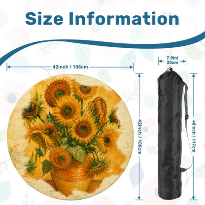 Sunflower Van Mahj Round Mahjong Mat