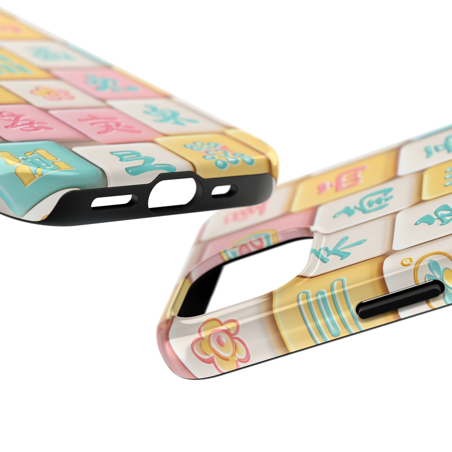 Pastel Mahjong Tile Phone Case | Cute Asian Game Pattern, Durable Protective Case - Splash of Color Co.