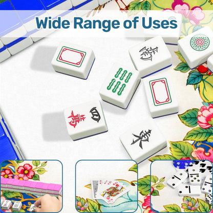 Asian Chinoiserie Tobacco Leaft Vibrant Floral Mahjong Mat - Splash of Color Co.