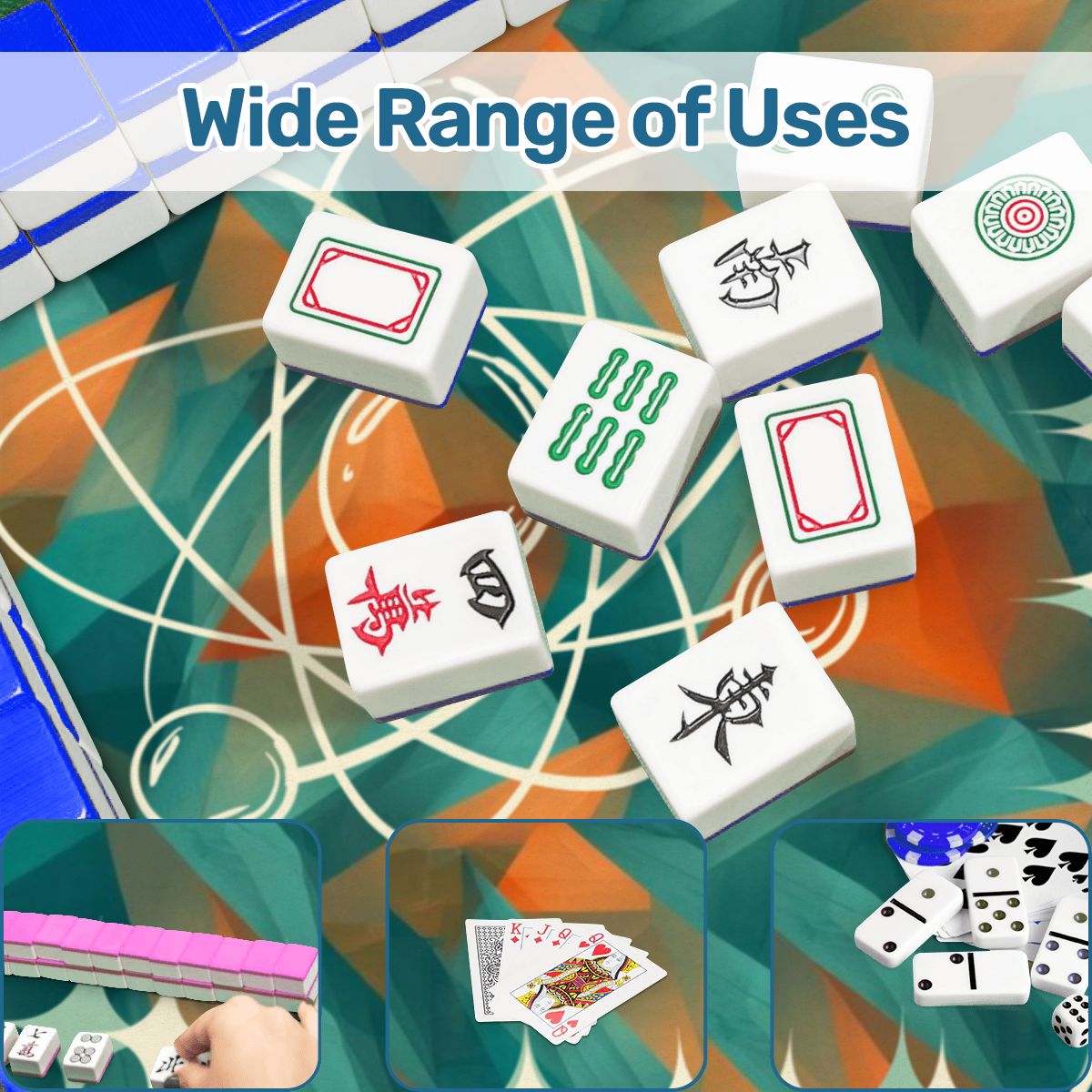 Super Sonic Atom Modern Orange Teal Mahjong Mat - Splash of Color Co.