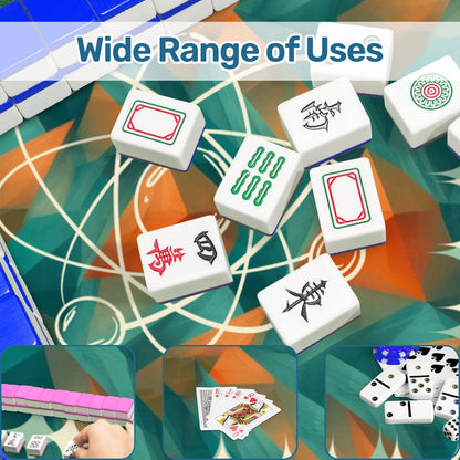 Super Sonic Atom Modern Orange Teal Mahjong Mat - Splash of Color Co.