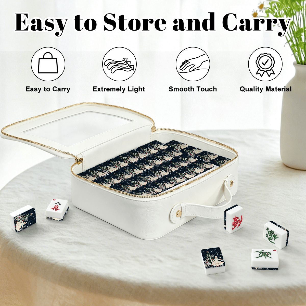 Sweater Weather Nostalgic Christmas American Mahjong Tiles With Carry Case - Splash of Color Co.