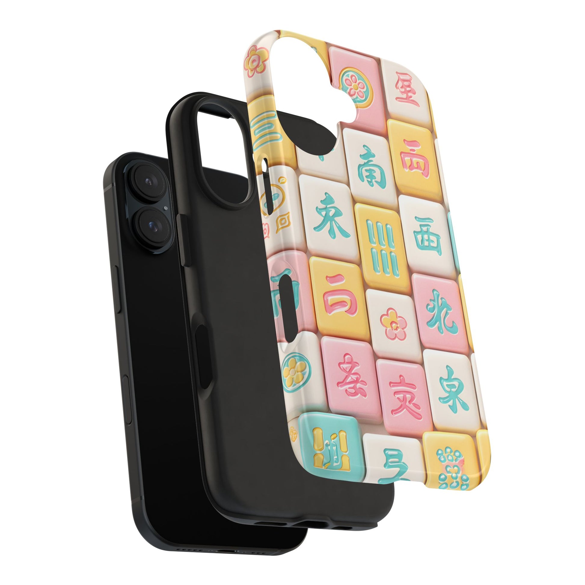 Pastel Mahjong Tile Phone Case | Cute Asian Game Pattern, Durable Protective Case - Splash of Color Co.