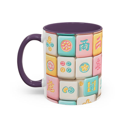 Pastel Mahjong Tile Pattern Mug | Accent Coffee Mug - Splash of Color Co.