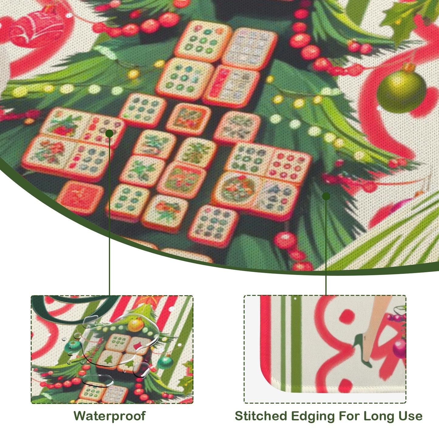 Merry Mahj Christmas Mahjong Mat 33x33
