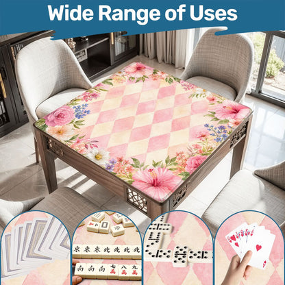Harlequin Romance Petals Of Pink Vintage Inspired Mahjong Mat - Splash Of Mahj And Color Co.