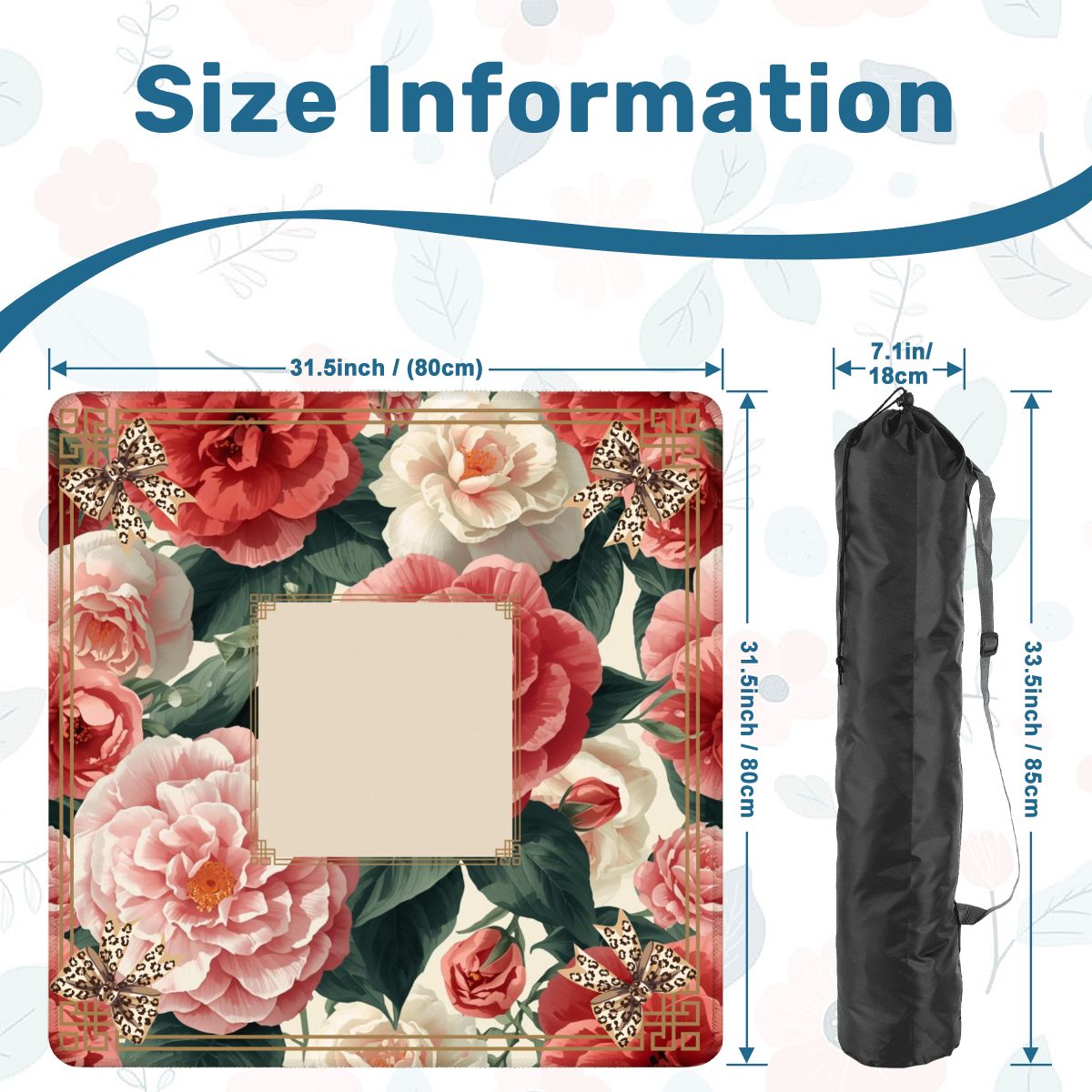 Southern Floral Camellias In Bloom Mahjong Mat - Splash of Color Co.