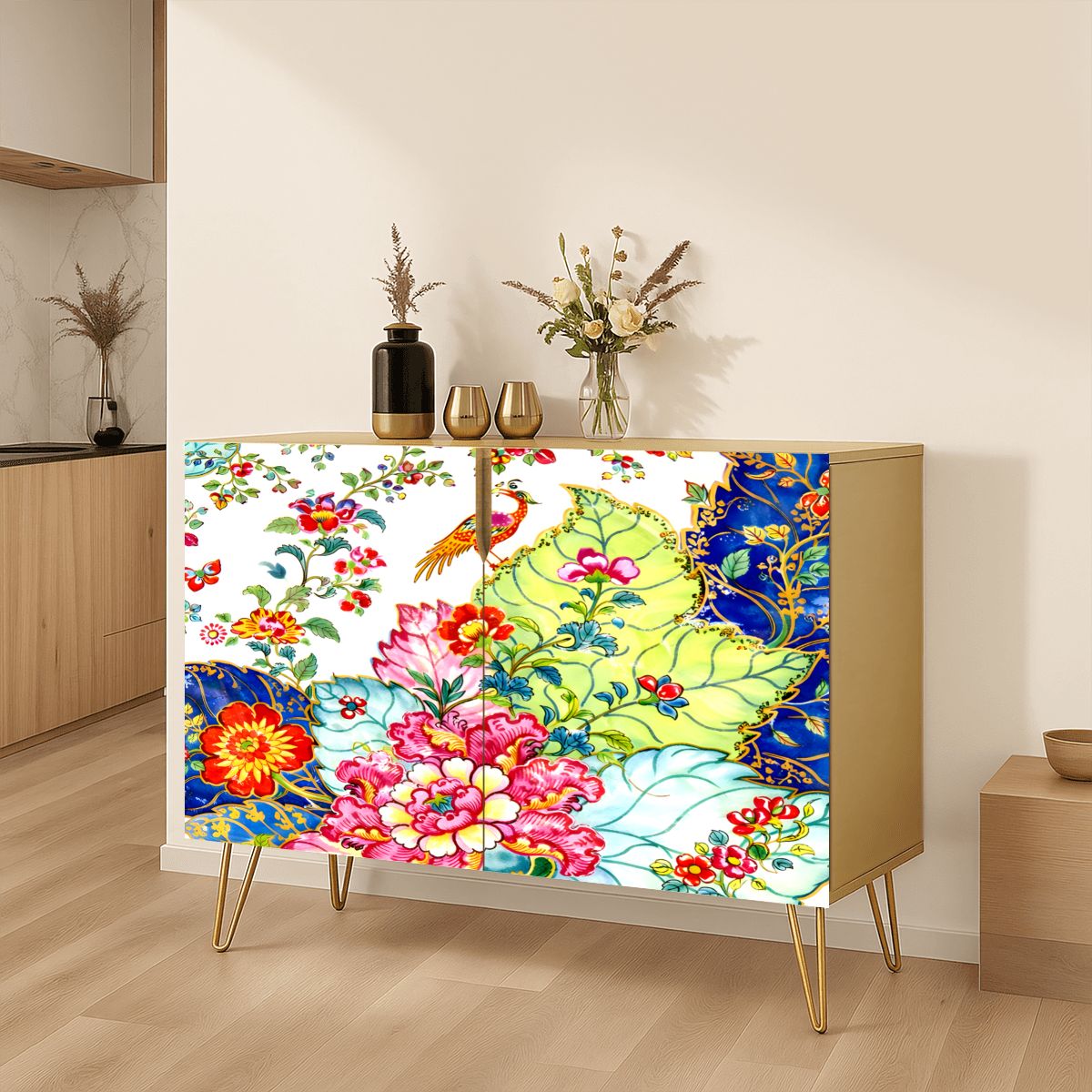 Tobacco Leaf Mahjong Tiles And Accessories Sideboard Storage Cabinet - Splash Of Mahj And Color Co.