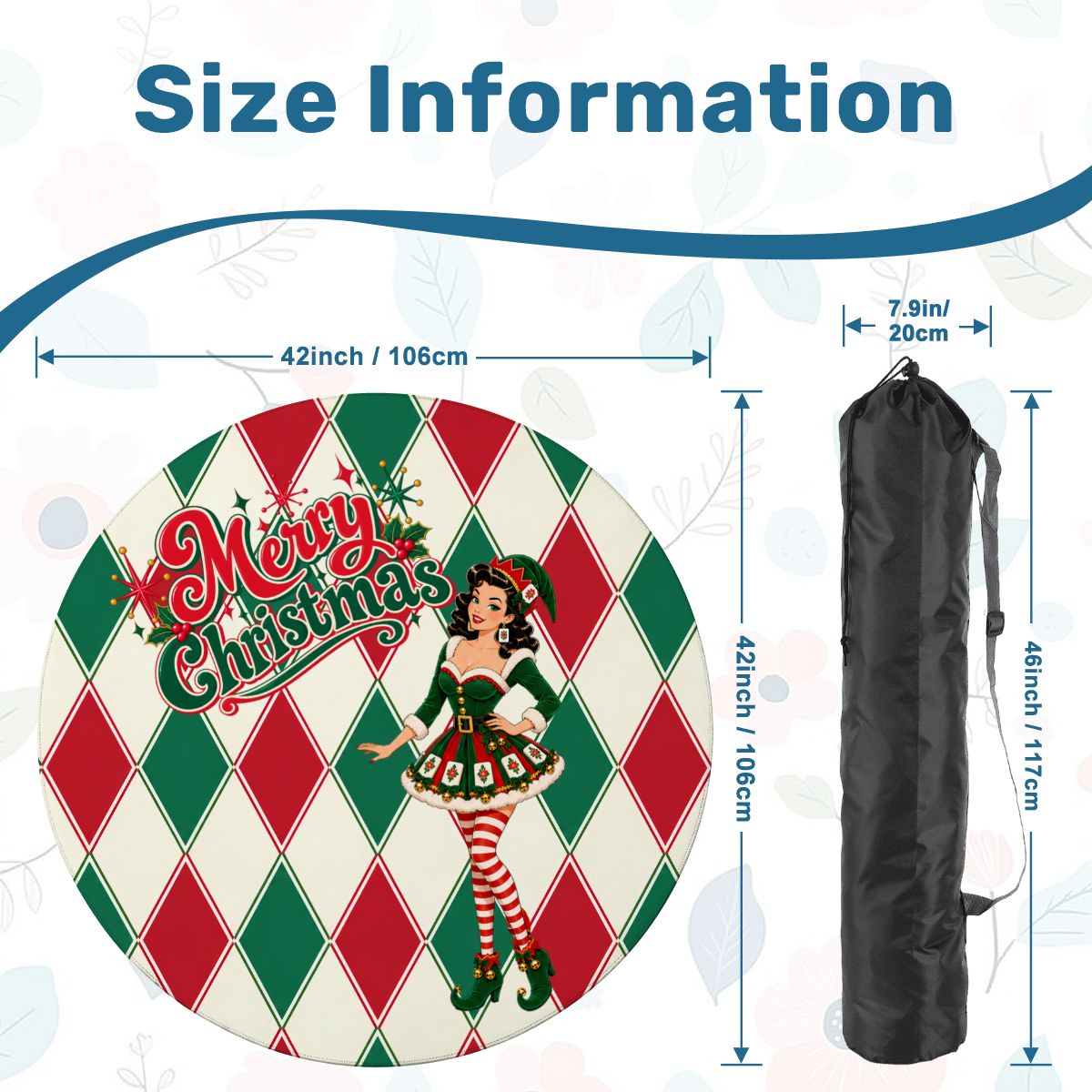 Merry Madge Christmas Harlequin Designed Round Mahjong Mat - Splash Of Mahj And Color Co.