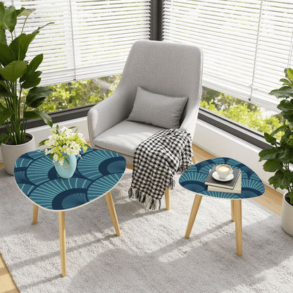 Art Deco Royal Blue Modern NestingTriangle Coffee Table Set - Splash of Color Co.