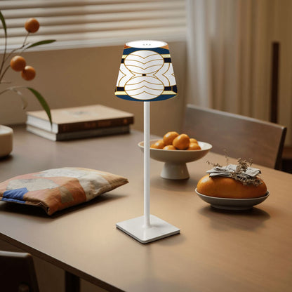 Art Deco Modern Geometric Mahjong LED Cordless Table Lamp - Splash of Color Co.