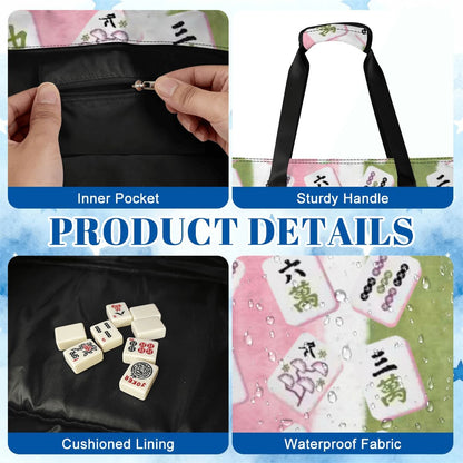 Mahjong Bag Set Watercolor Green, Pink Pastel Bundle Bag - Splash of Color Co.